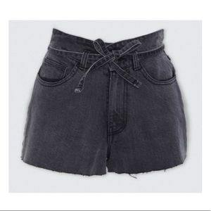 Forever21 High Waisted Tie Denim Shorts